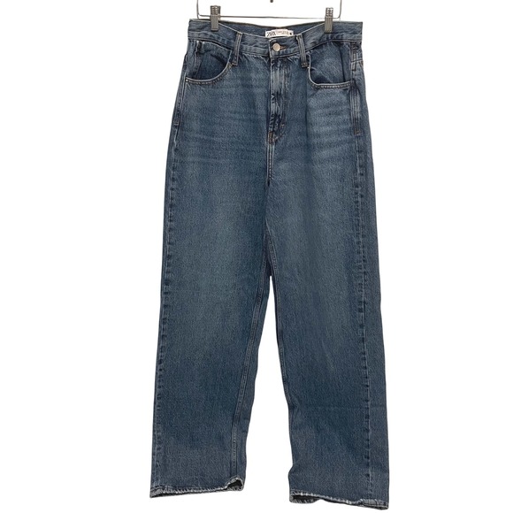 Zara Denim - Zara‎ Women's Jeans Size 10 Blue Denim Wide Leg High Waist Casual
